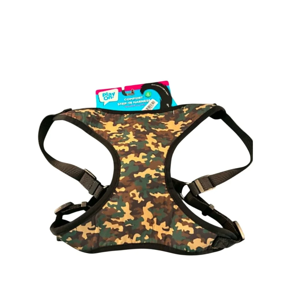 Play On Step-In Harness Dog Large Camo New Comfort Mesh Adjustable Camouflage